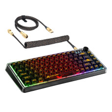  Attack Shark K75 RGB Transparent Mechanical Gaming Keyboard – Black